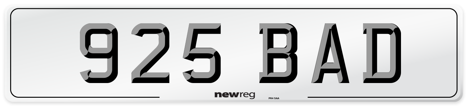 925 BAD Number Plate from New Reg